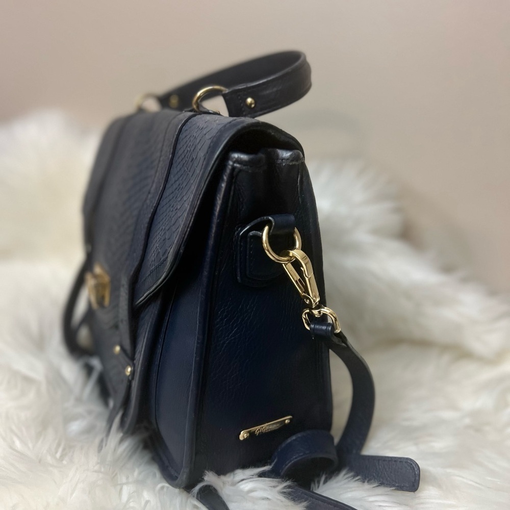 GiGi New York Navy Satchel with Gold Accents - Picture 3 of 15